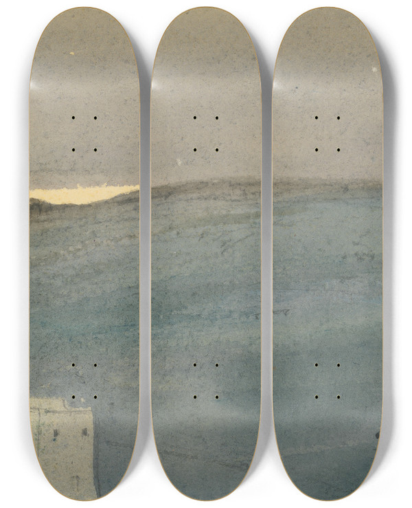 Triptych art skateboard deck of Barbara Bodichon Sketchbook_19 by Barbara Bodichon (1827-1891)