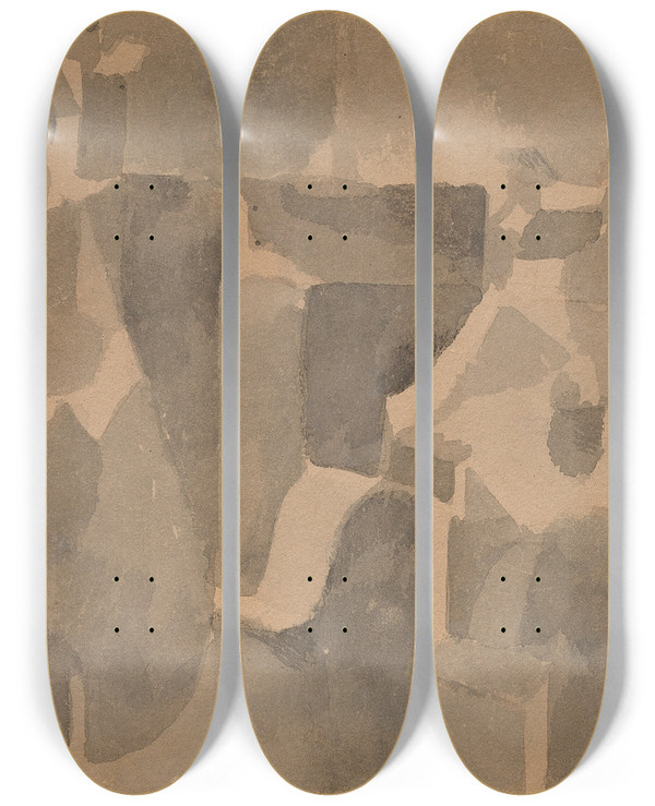 Triptych art skateboard deck of Paul Klee Kstenlandschaft by Paul Klee (1879-1940)