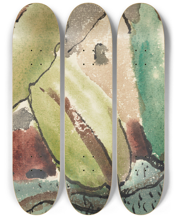 Triptych art skateboard deck of Arthur Dove House Withtrees by Arthur Dove (1880-1946)