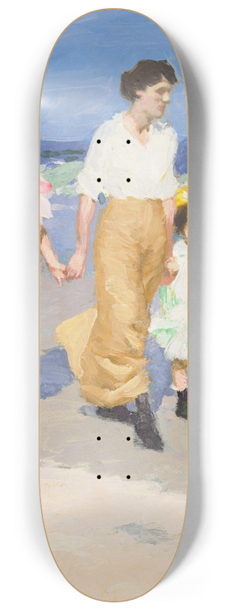 Edward Henry Potthast - On the Beach 8.25 inch art skate deck
