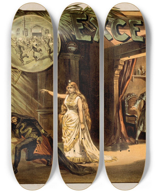 Triptych art skateboard deck of Forbes Co Excelsior_3 by Forbes Co (19-20-)