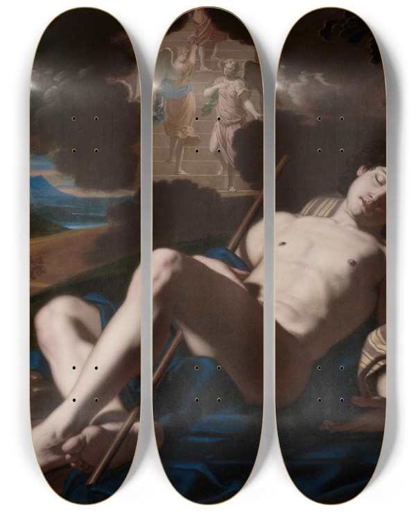 Triptych art skateboard deck of Michele Desubleo Jacobs Dream by Michele Desubleo (1602-1676)