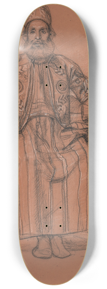Edward John Poynter - Study for King Solomon 8.25 inch art skate deck