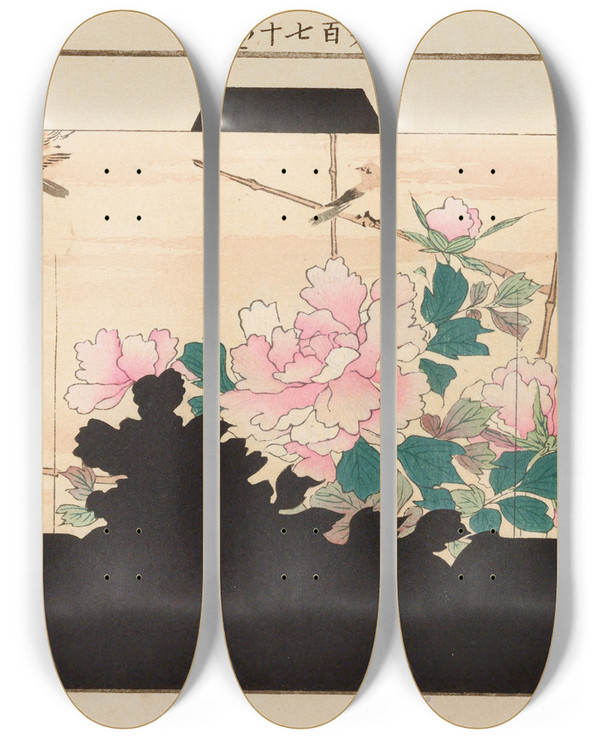 Triptych art skateboard deck of Seiko Ueno Yachigusa V 6 Pl20 by Seiko Ueno (19-20-)