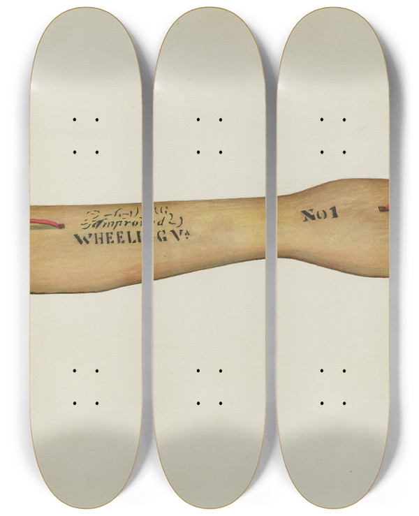 Triptych art skateboard deck of William Lang Improved Splint by William Lang