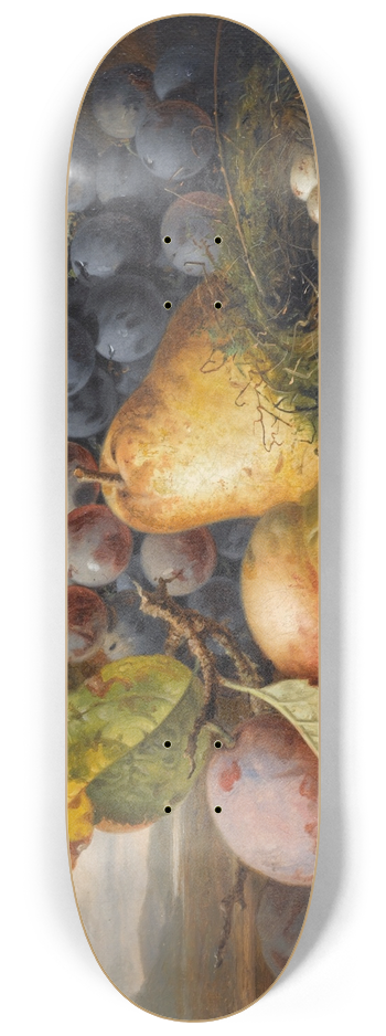Edward Ladell - Still Life With A Birds Nest,A Pear, A Peach, Grapes, Strawberries And Plums 8.25 inch art skate deck
