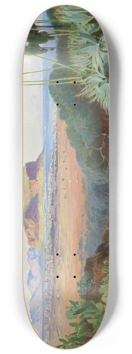 Edward Lear - Palermo, Sicily, with Monte Pellegrino 8.25 inch art skate deck