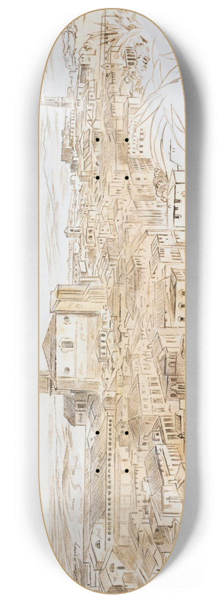 Edward Lear - Perugia, Italy 8.25 inch art skate deck