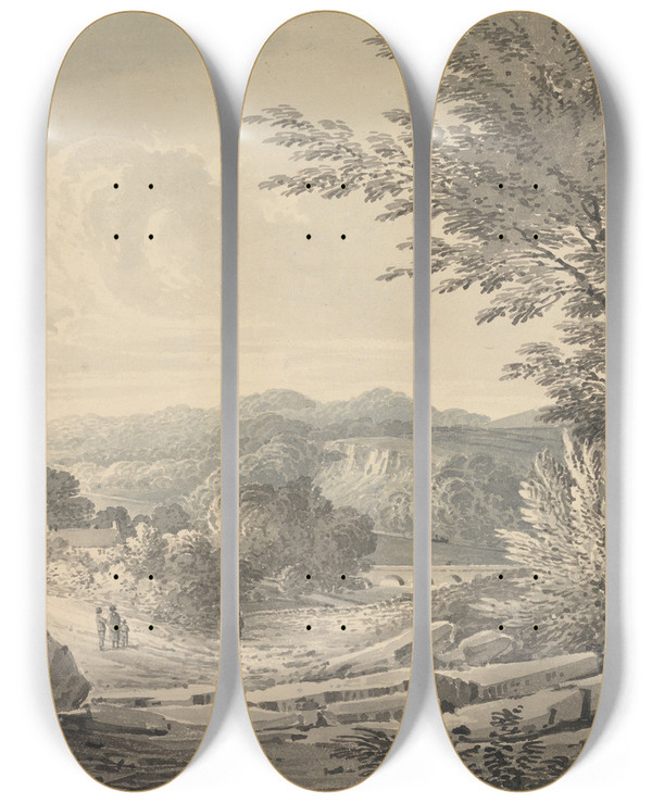 Triptych art skateboard deck of James Bourne Alderwasley Derbyshire by James Bourne