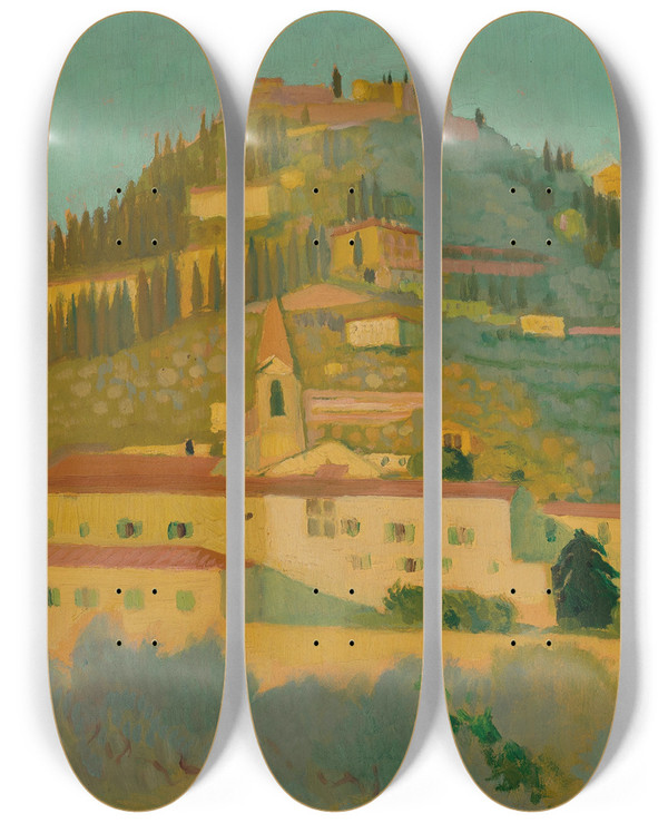 Triptych art skateboard deck of Maurice Denis Fisole by Maurice Denis (1870-1943)