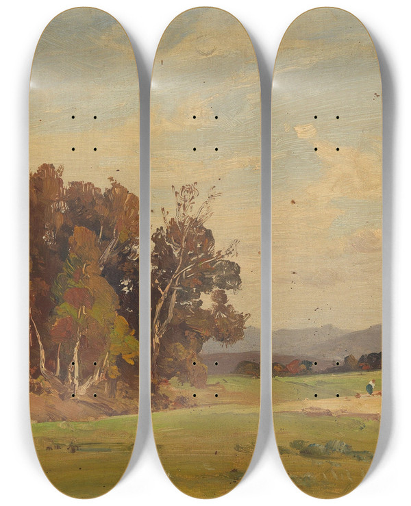 Triptych art skateboard deck of Josef Willroider Aus Bernried by Josef Willroider (1838-1915)