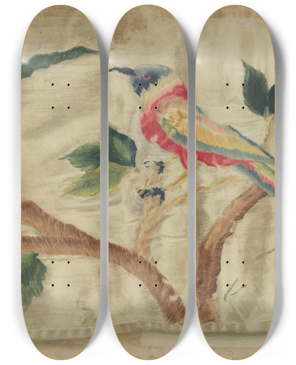 Triptych art skateboard deck of Helen E Gilman Valance Section by Helen E Gilman