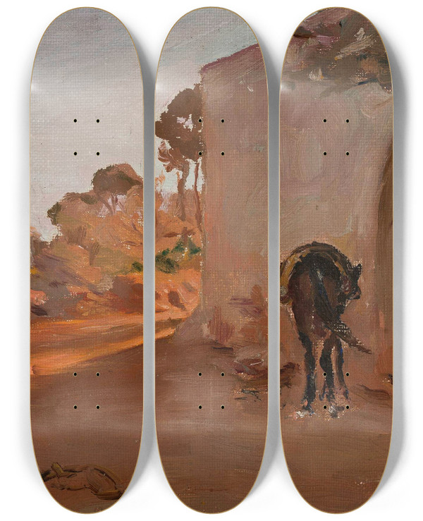 Triptych art skateboard deck of Jan Cigliski Beirut From The Journey To Palestine by Jan Ciaglinski (1858-1913)