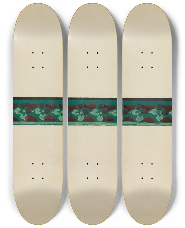 Triptych art skateboard deck of Paul Farkas Wall Paper Border_1 by Paul Farkas