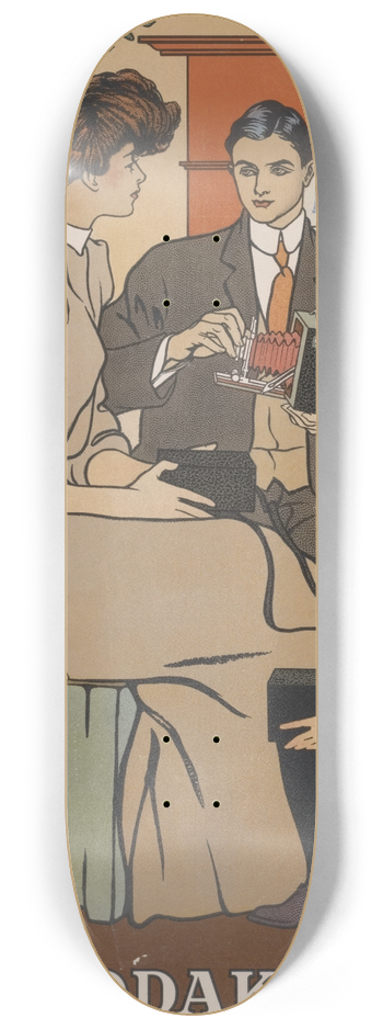Edward Penfield - A Kodak Christmas 8.25 inch art skate deck