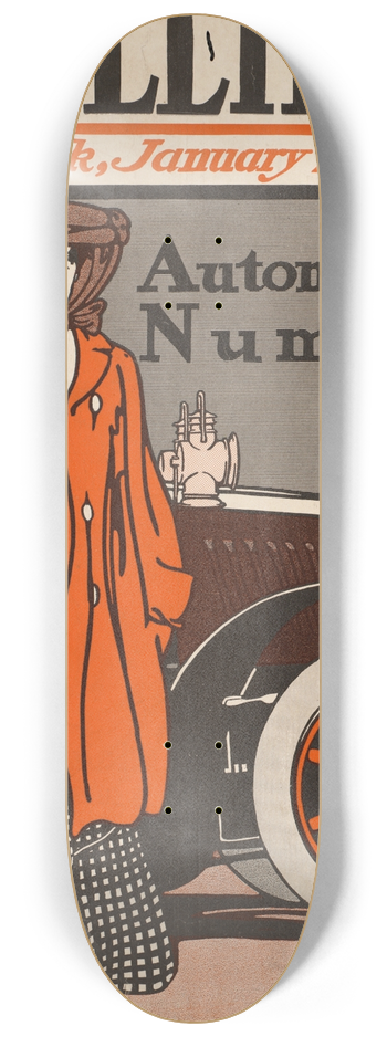 Edward Penfield - Colliers automobile number 8.25 inch art skate deck