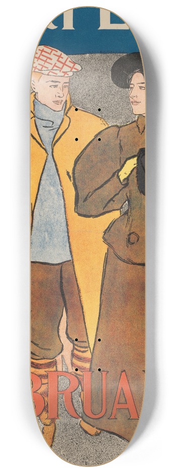 Edward Penfield - Harpers February 8.25 inch art skate deck