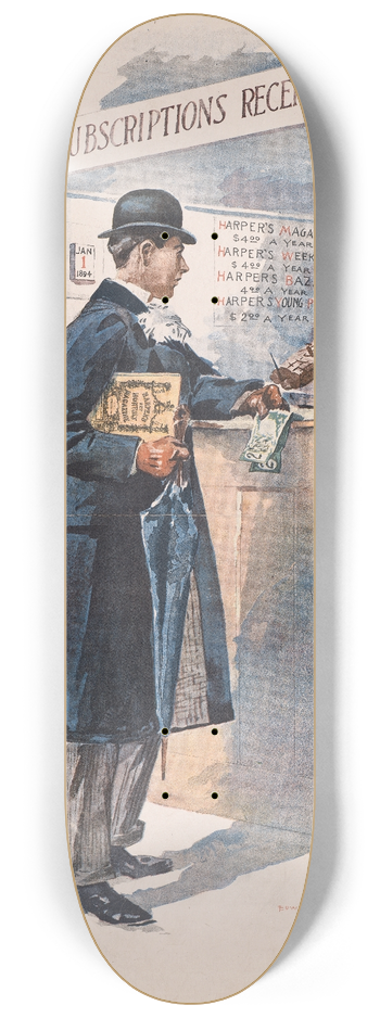 Edward Penfield - Harpers January 8.25 inch art skate deck