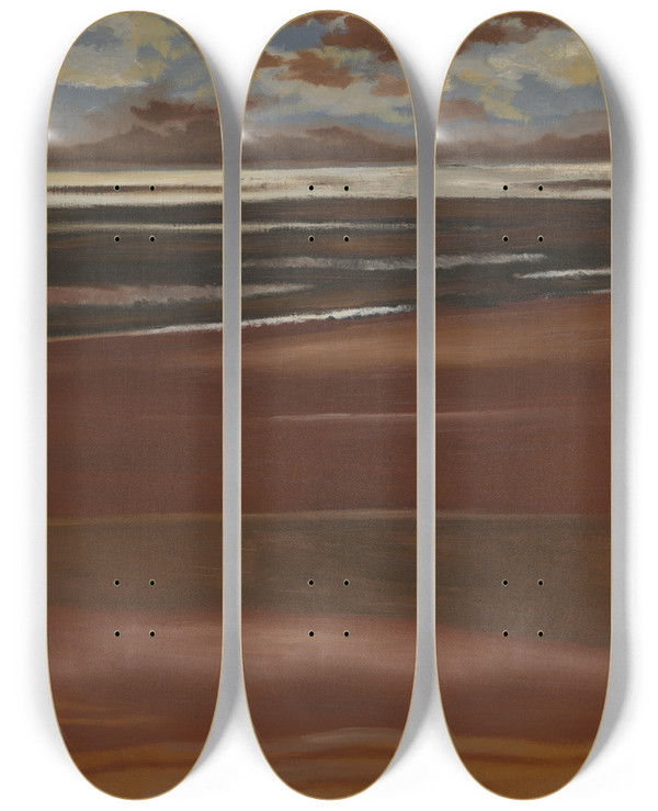 Triptych art skateboard deck of Lon Spilliaert Marine by Leon Spilliaert (1881-1946)