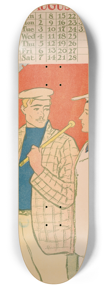 Edward Penfield - July August September 1897 calendar 8.25 inch art skate deck