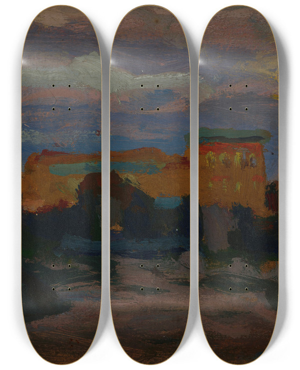 Triptych art skateboard deck of Jan Stanislawski From Kyiv by Jan Stanislawski (1860-1907)