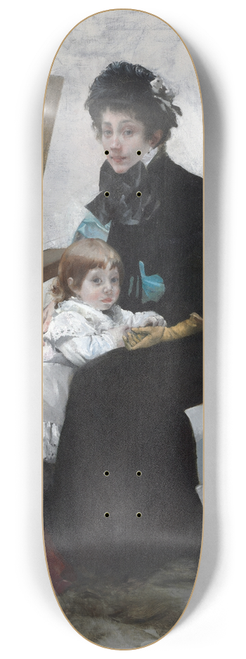 Albert Besnard - Madeleine Lerolle and Her Daughter Yvonne 8.25 inch art skate deck