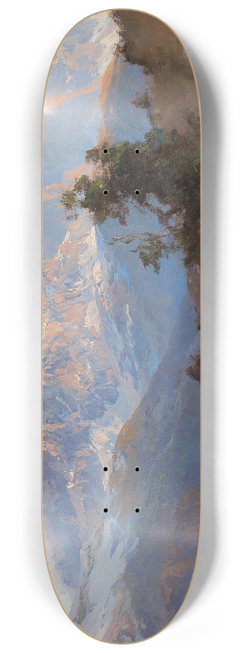 Edward Theodore Compton - A view of Mount Sassolungo 8.25 inch art skate deck