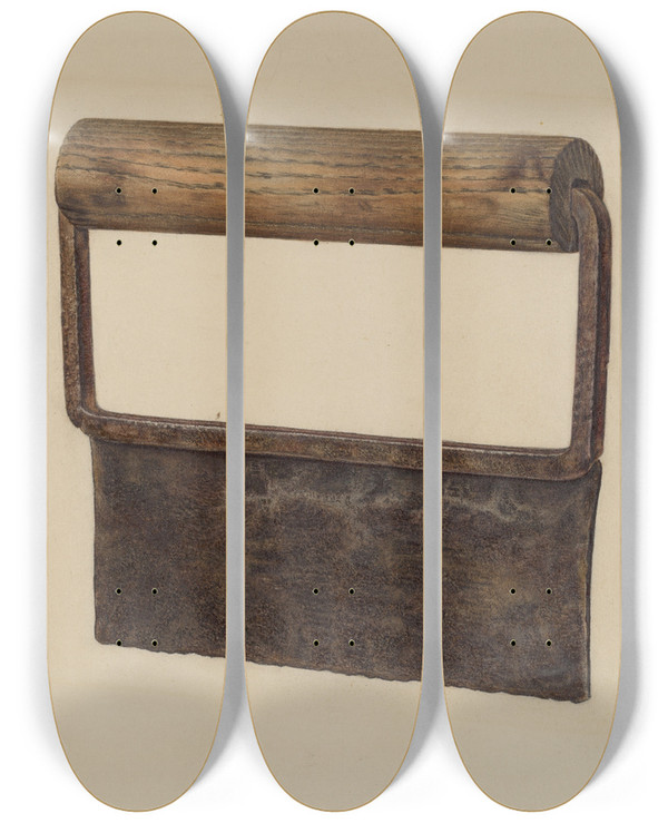 Triptych art skateboard deck of Simon Clever Chopping Knife by Simon Clever