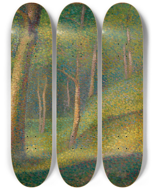 Triptych art skateboard deck of Hippolyte Petitjean Sousbois by Hippolyte Petitjean (1854-1929)