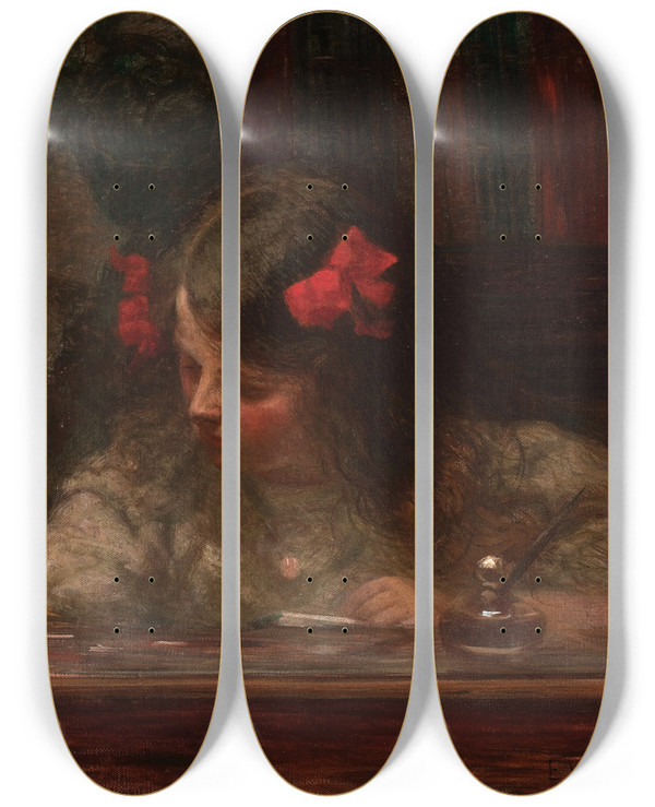 Triptych art skateboard deck of Eliseu Visconti Deveres by Eliseu Visconti (1866-1944)