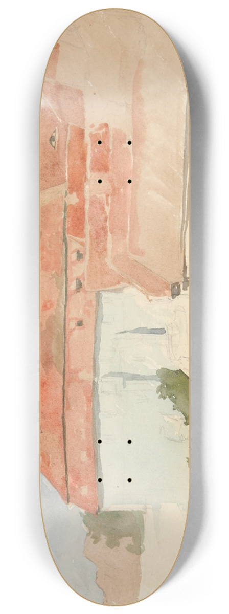 Edwin Austin Abbey - ArchitecturalStudy III 8.25 inch art skate deck