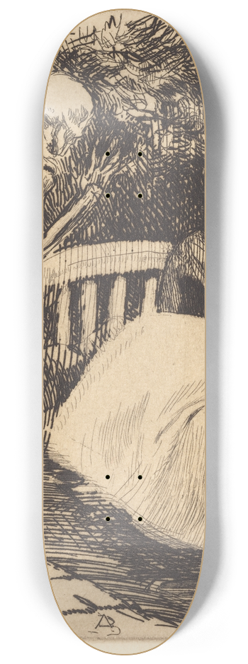Albert Besnard - The Warning (Lavertissement) 8.25 inch art skate deck