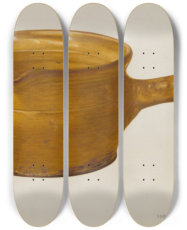 Triptych art skateboard deck of Lloyd Charles Lemcke Bowl_1 by Lloyd Charles Lemcke