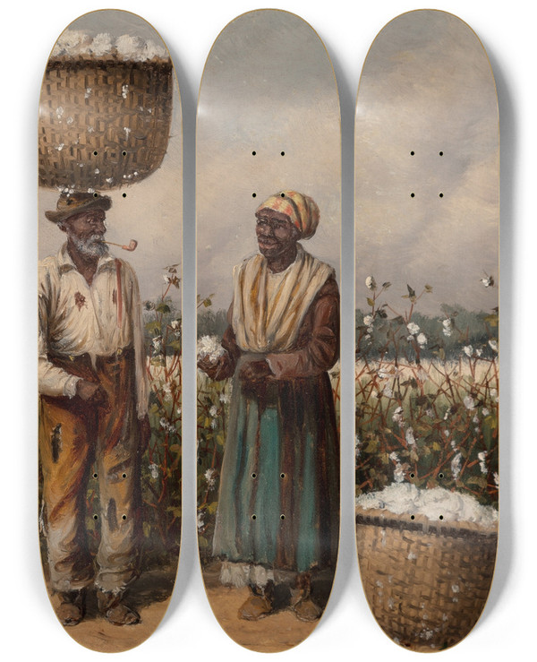 Triptych art skateboard deck of William Aiken Walker Field by William Aiken Walker (1838-1921)
