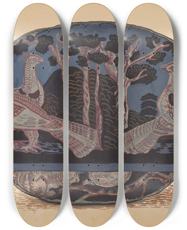 Triptych art skateboard deck of Stewart Wheeler Bandbox Cover by Stewart Wheeler