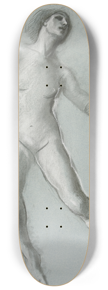 Edwin Austin Abbey - Study for figure of 12 noon in The Hours, mural at the state capitol building in Harrisburg, Pennsylvania 8.25 inch art skate deck