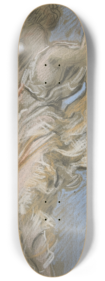 Edwin Austin Abbey - Study for figure of 4 pm in The Hours ceiling at the state capitol building in Harrisburg,Pennsylvania 8.25 inch art skate deck