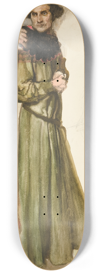 Edwin Austin Abbey - Unidentified Shakespeare scene (twomen) 8.25 inch art skate deck