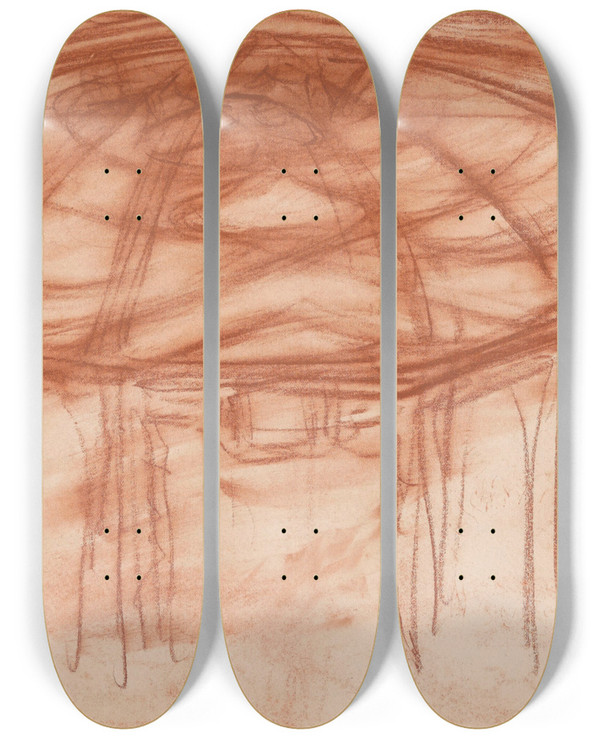 Triptych art skateboard deck of Jules Schmalzigaug Cupola by Jules Schmalzigaug (1882-1917)