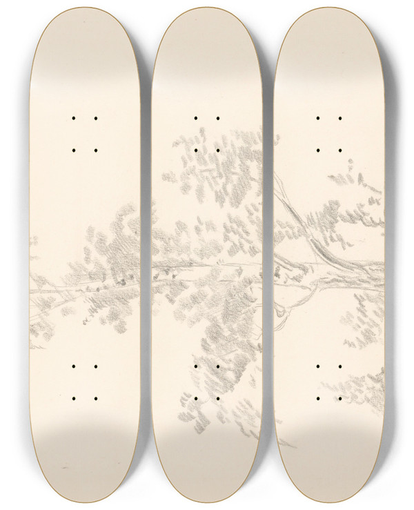 Triptych art skateboard deck of Jn Novk Breza by Jan Novak (1921-1944)