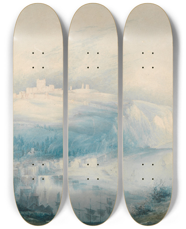 Triptych art skateboard deck of John Martin Dover by John Martin (1789-1854)
