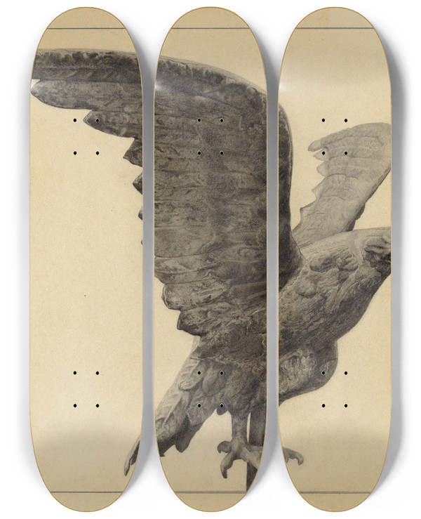Triptych art skateboard deck of Helen Hobart Weather Vane Finial_2 by Helen Hobart