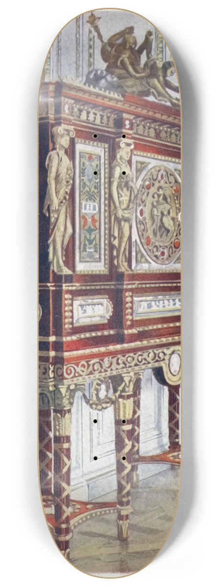 Edwin Foley - Jewel cabinet of Queen Marie Antoinette, of mahogany, gilt, inlaid, carved, and with painted plaques 8.25 inch art skate deck