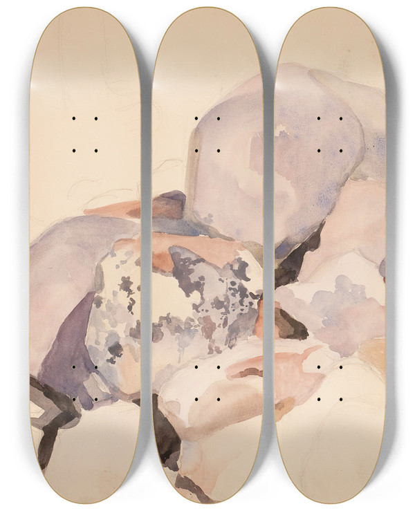 Triptych art skateboard deck of Eero Jrnefelt Untitled_17 by Eero Jarnefelt (1863-1937)
