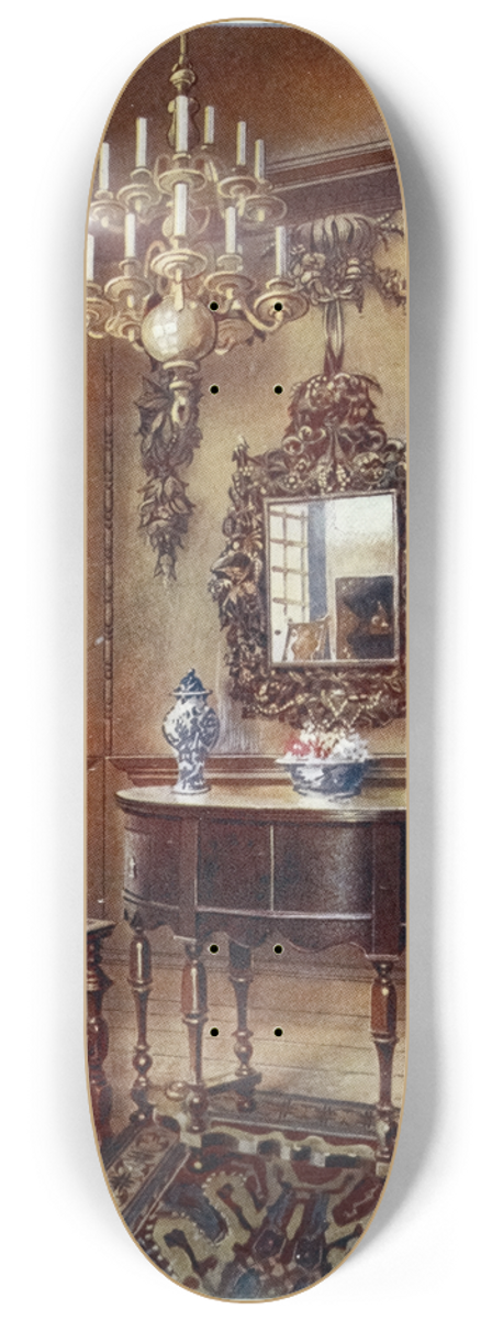 Edwin Foley - Panelling, from an old house, Mirror frame, Walnut table, walnut chair, Walnut high-case clock 8.25 inch art skate deck