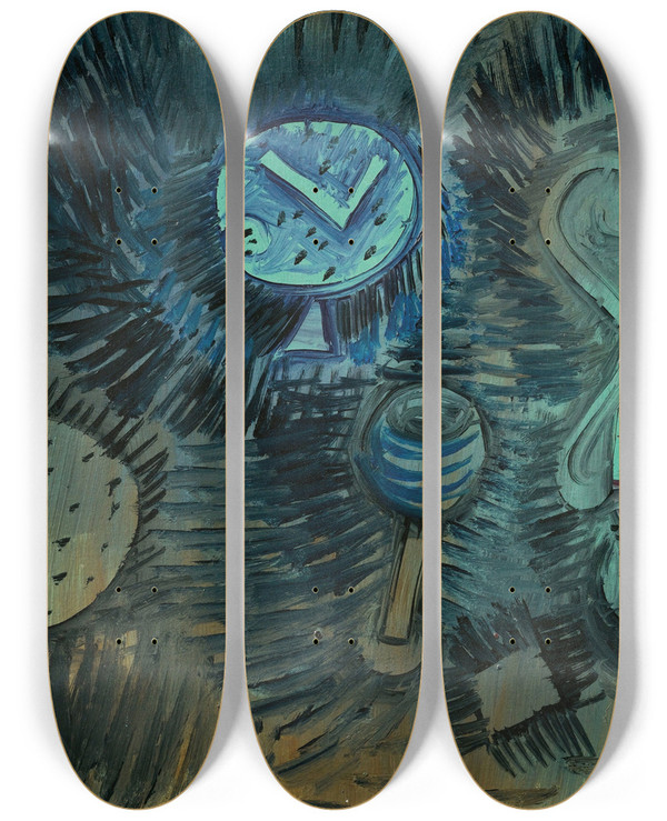 Triptych art skateboard deck of Paul Klee Stilleben by Paul Klee (1879-1940)