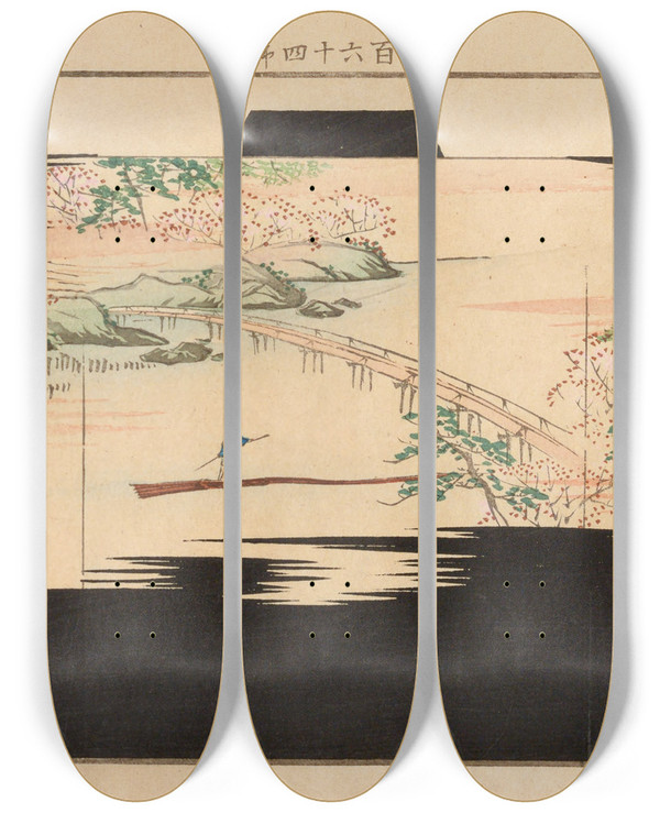 Triptych art skateboard deck of Seiko Ueno Yachigusa V 6 Pl14 by Seiko Ueno (19-20-)