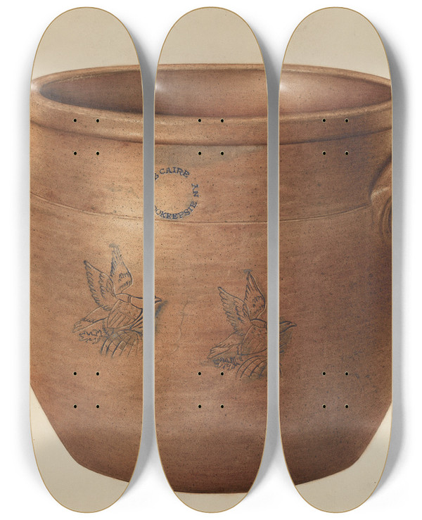 Triptych art skateboard deck of John Tarantino Crock_2 by John Tarantino (1935)