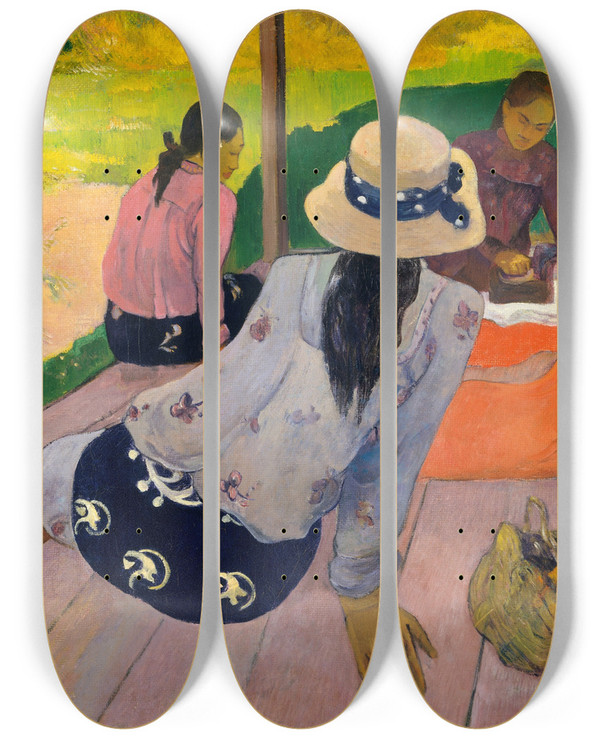 Triptych art skateboard deck of Paul Gauguin The Siesta by Paul Gauguin (1848-1903)