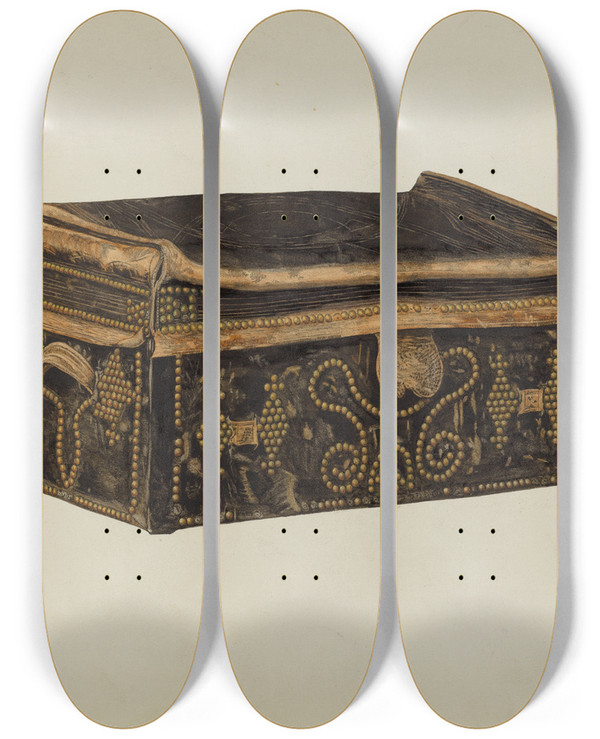 Triptych art skateboard deck of Albert Pratt Trunk by Albert Pratt